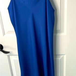 Trouvé Slip Dress Midi Blue Black Tank Sleeveless Women Cocktail Skirt -
Small